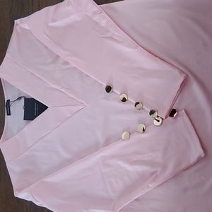 Pink v neck blouse